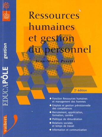 Couverture du livre « Ressources Humaines Et Gestion Du Personnel » de Jean-Marie Peretti aux éditions Vuibert