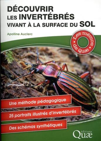 Couverture du livre « Découvrir les invertébrés vivant à la surface du sol » de Apolline Auclerc aux éditions Quae