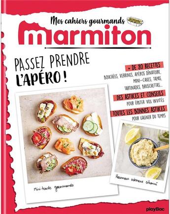 Couverture du livre « Marmiton cahier gourmand apéros » de  aux éditions Play Bac