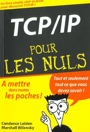 Couverture du livre « Tcp ip pour les nuls » de Candance Leiden et Marshall Wilensky aux éditions First Interactive