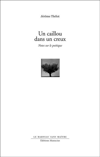 Couverture du livre « Un caillou dans un creux ; notes sur le poétique » de Jerome Thelot aux éditions Manucius