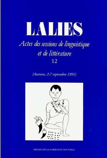 Couverture du livre « Revue Lalies n.12 » de  aux éditions Presses De La Sorbonne Nouvelle