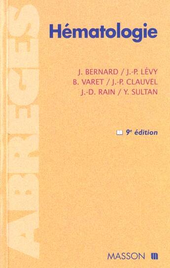 Couverture du livre « Hematologie » de Levy et Bernard aux éditions Elsevier-masson