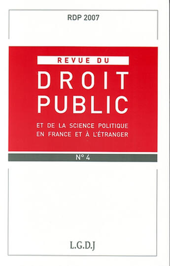 Couverture du livre « Revue du droit public n 5 2005 » de  aux éditions Lgdj