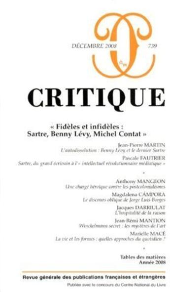 Couverture du livre « Revue critique n.739 ; 