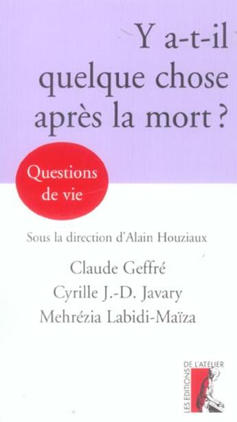 Couverture du livre « Y-a-t-il quelque chose apres la mort » de Geffre Cl aux éditions Editions De L'atelier