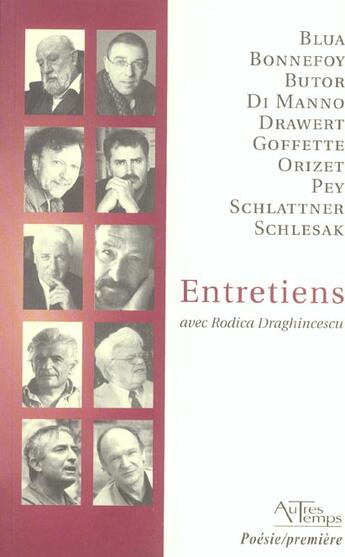 Couverture du livre « Entretiens » de Draghincescu aux éditions Autres Temps