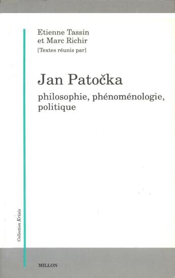 Couverture du livre « Jan patocka » de  aux éditions Millon