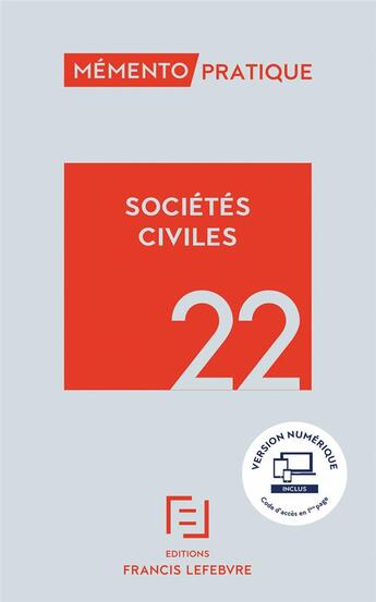 Couverture du livre « Mémento pratique : sociétés civiles (édition 2022) » de  aux éditions Lefebvre