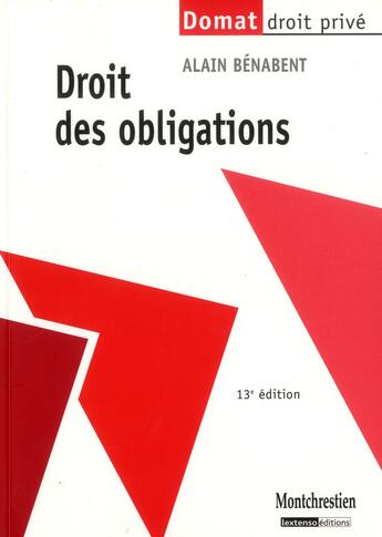 Couverture du livre « Droit des obligations (13e édition) » de Alain Benabent aux éditions Lgdj