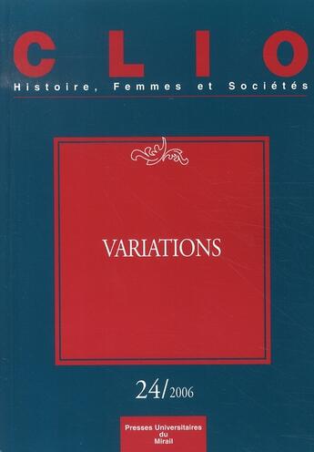 Couverture du livre « Variations » de Thebaud/Zancari aux éditions Pu Du Midi