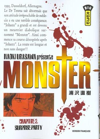 Couverture du livre « Monster Tome 2 : surprise party » de Naoki Urasawa aux éditions Kana