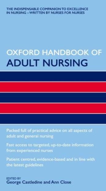 Couverture du livre « Oxford Handbook of Adult Nursing » de George Castledine aux éditions Oup Oxford