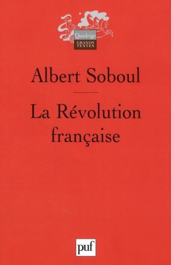 Couverture du livre « La Révolution française (3e édition) » de Albert Soboul aux éditions Puf