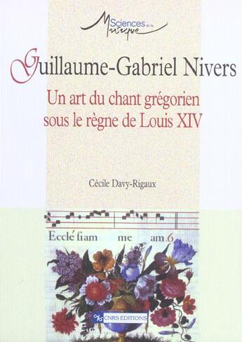 Couverture du livre « Guillaume-gabriel nivers » de  aux éditions Cnrs