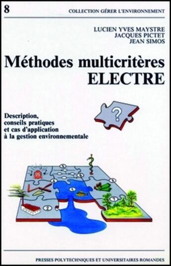 Couverture du livre « Methode multi.electre » de Maystre aux éditions Ppur