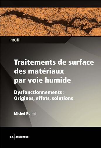 Couverture du livre « Traitements de surface des matériaux » de Michel Ruimi aux éditions Edp Sciences