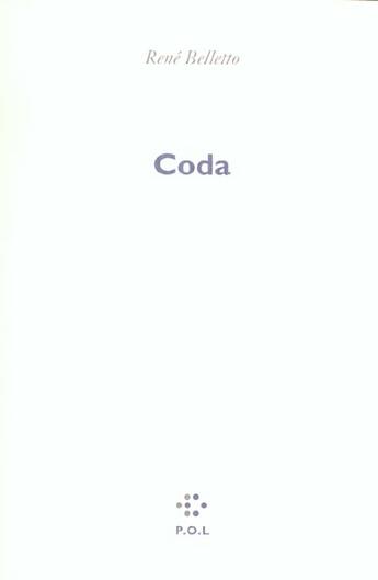 Couverture du livre « Coda » de Rene Belletto aux éditions P.o.l