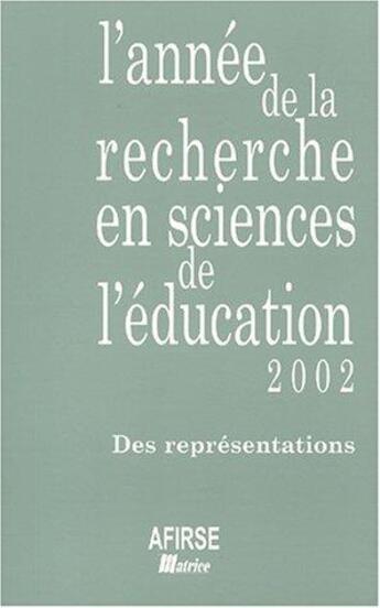 Couverture du livre « Annee sci. educ. 2002 » de  aux éditions Champ Social