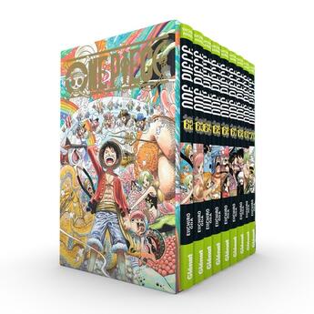 Couverture du livre « One Piece : coffret vol.7 : Tomes 62 à 70 : Île des hommes-poissons : Coffret vide » de Eiichiro Oda aux éditions Glenat