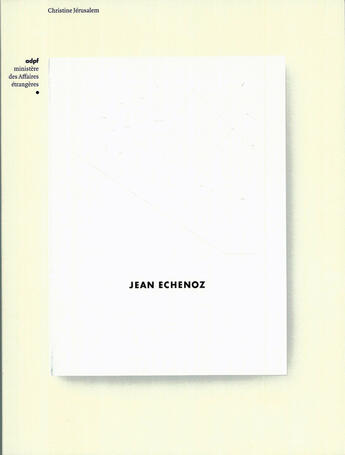 Couverture du livre « Jean echenoz » de Christine Jerusalem aux éditions Adpf