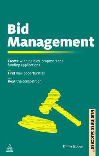 Couverture du livre « BID MANAGEMENT » de Emma Jaques aux éditions Kogan Page