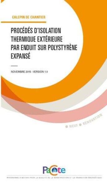 Couverture du livre « Procédés d'isolation thermique extérieure par enduit sur polystyrène expansé » de  aux éditions Sebtp