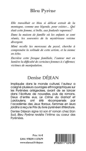 Couverture du livre « Bleu pyrène » de Denise Dejean aux éditions Elan Sud