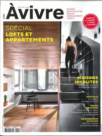 Couverture du livre « Architectures a vivre n 105 lofts et appartements - janvier/fevrier 2019 » de  aux éditions Architectures A Vivre