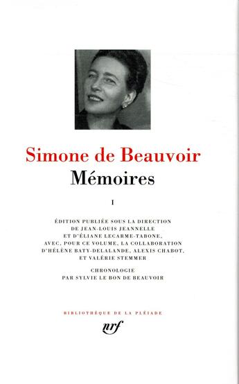 Couverture du livre « Mémoires t.1 » de Simone De Beauvoir aux éditions Gallimard