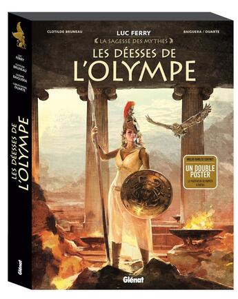 Couverture du livre « Coffret Les déesses de l'Olympe : Athéna et Aphrodite Tomes 1 et 2 » de Luc Ferry et Clotilde Bruneau et Giuseppe Baiguera et Carlos Rafael Duarte aux éditions Glenat