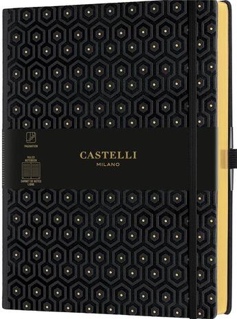 Couverture du livre « Carnet c&g très grand format ligné honeycomb gold » de  aux éditions Castelli Milano