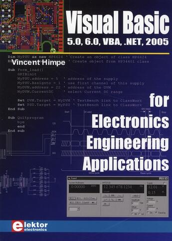 Couverture du livre « Visual basic 5.0, 6.0, vba, .net, 2005 pour les projets électroniques » de Himpe V aux éditions Publitronic Elektor