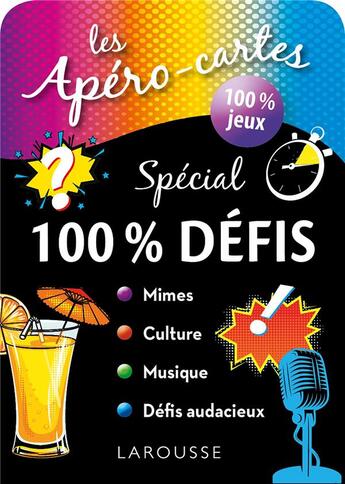 Couverture du livre « Apéro-cartes 100% défis » de  aux éditions Larousse