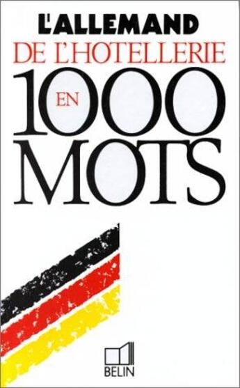 Couverture du livre « Allemand hotell./1000m » de Rofe Menzel aux éditions Belin