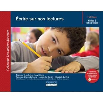 Couverture du livre « Ecrire sur nos lectures » de Yves Nadon aux éditions Cheneliere Mcgraw-hill