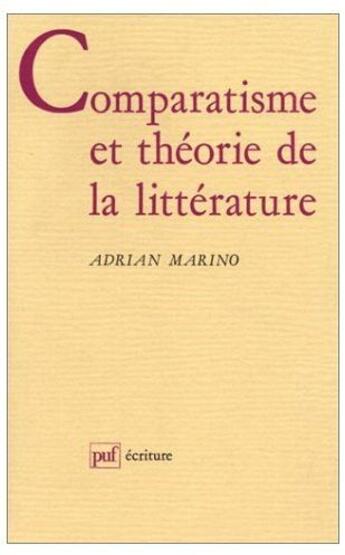 Couverture du livre « Comparatisme et théorie de la littérature » de Marino L aux éditions Puf