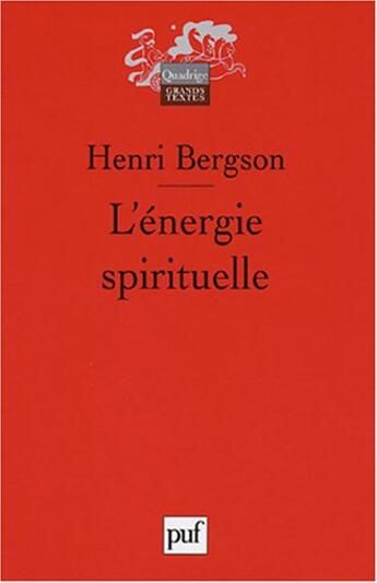 Couverture du livre « L'energie spirituelle (8eme edition) (8e édition) » de Henri Bergson aux éditions Puf