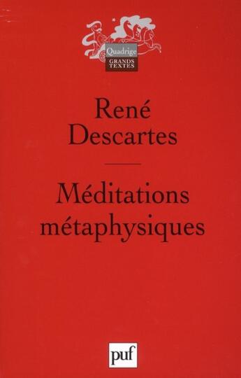 Couverture du livre « Méditations métaphysiques (7e édition) » de Rene Descartes aux éditions Puf