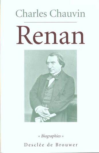 Couverture du livre « Renan » de Charles Chauvin aux éditions Desclee De Brouwer