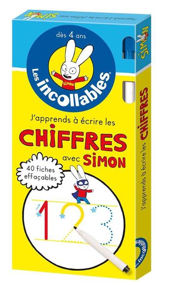 Couverture du livre « Les incollables - j'apprends a ecrire les chiffres avec simon » de  aux éditions Play Bac