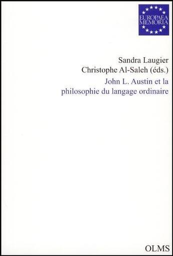 Couverture du livre « John L. Austin et la philosophie du langage ordinaire ; t.1 » de  aux éditions Olms