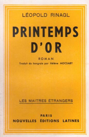 Couverture du livre « Printemps d'or » de Leopold Rinagl aux éditions Nel