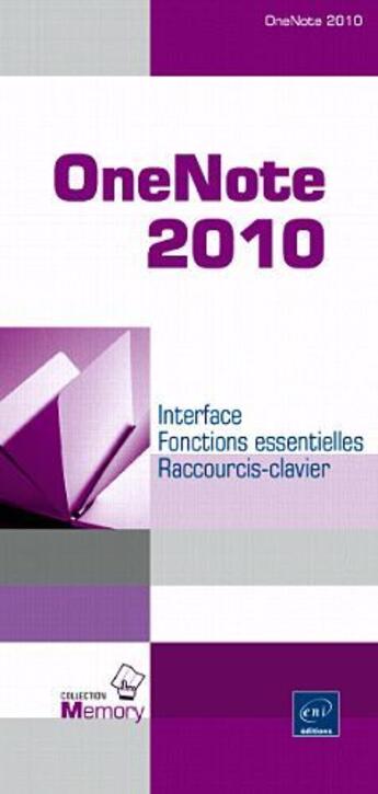 Couverture du livre « OneNote 2010 » de Myriam Gris aux éditions Eni