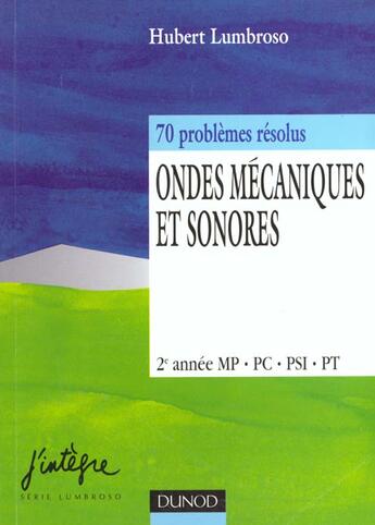 Couverture du livre « Ondes mecaniques et sonores » de Hubert Lumbroso aux éditions Dunod