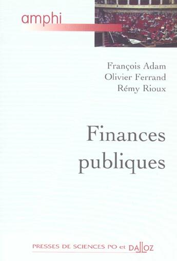 Couverture du livre « Finances Publiques » de Francois Adam aux éditions Dalloz