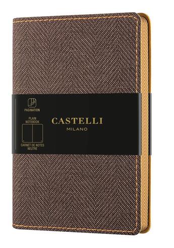 Couverture du livre « Carnet harris poche uni tobacco brown » de  aux éditions Castelli Milano