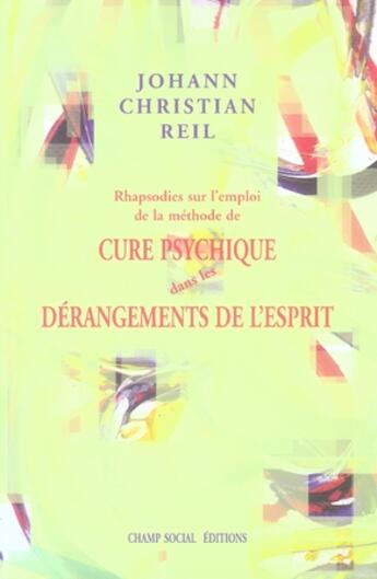 Couverture du livre « Rhapsodies Sur L Emploi De La Methode De Cure Psychique » de  aux éditions Champ Social