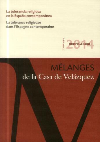 Couverture du livre « Tolerance religieuse dans l'espagne contemporaine » de Suarez Cortina aux éditions Casa De Velazquez