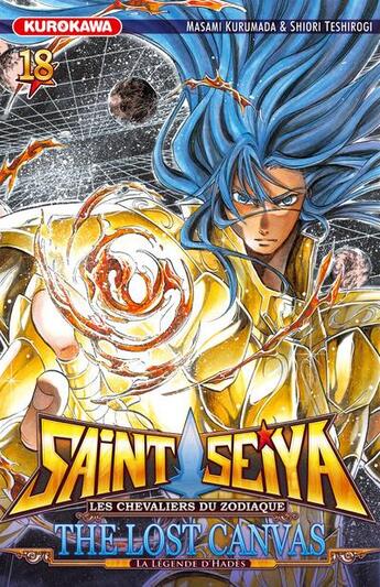 Couverture du livre « Saint Seiya - the lost Canvas ; la légende d'Hadès Tome 18 » de Masami Kurumada et Shiori Teshirogi aux éditions Kurokawa